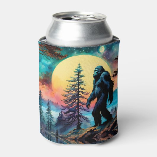 Gone Squatchin' Kleurrijke Sasquatch Moon Blikjeskoeler (Blikje Voorkant)