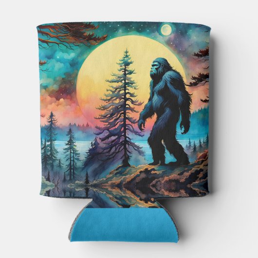 Gone Squatchin' Kleurrijke Sasquatch Moon Blikjeskoeler (Achterkant)