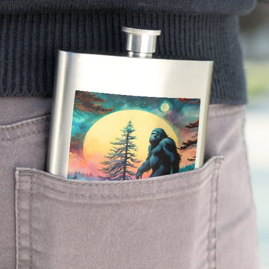 Gone Squatchin' Kleurrijke Sasquatch Moon Flacon (Voorbeeld)