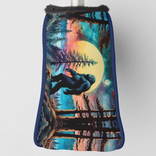 Gone Squatchin' Kleurrijke Sasquatch Moon Golfheadcover (Draai 90)