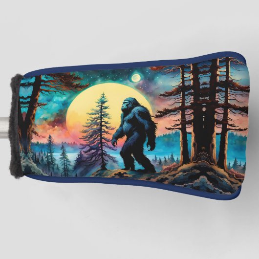 Gone Squatchin' Kleurrijke Sasquatch Moon Golfheadcover (Voorkant)