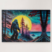 Gone Squatchin' Kleurrijke Sasquatch Nachtlandscha Legpuzzel (Horizontaal)