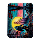 Gone Squatchin' Kleurrijke Sasquatch Nachtlandscha Magneet (Verticaal)