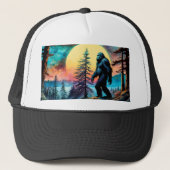 Gone Squatchin' Kleurrijke Sasquatch Volle Maan Trucker Pet (Voorkant)