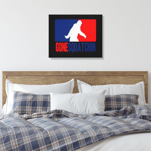 Gone Squatchin League Style Canvas Afdruk (Insitu (Slaapkamer))