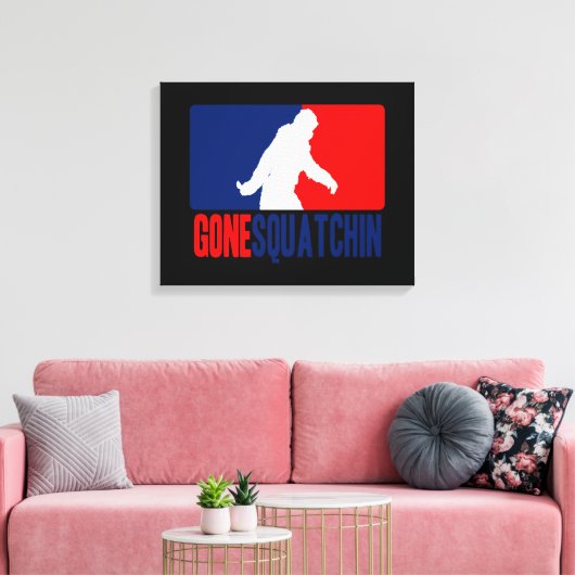 Gone Squatchin League Style Canvas Afdruk (Insitu (Woonkamer))