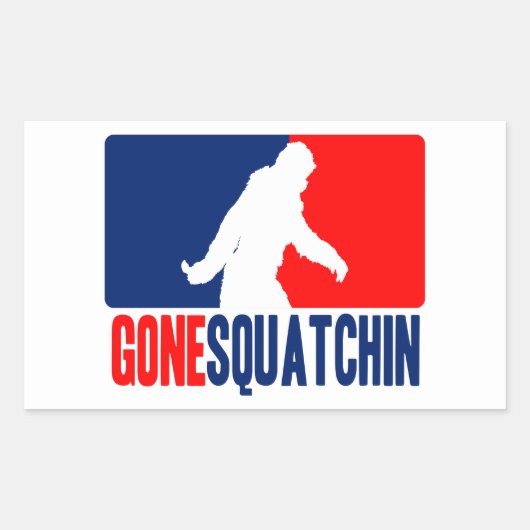 Gone Squatchin League Style Rechthoekige Sticker (Voorkant)