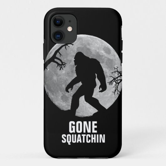 Gone Squatchin met maan en silhouette Case-Mate iPhone Case (Achterkant)