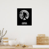 Gone Squatchin met maan en silhouette Poster (Keuken)