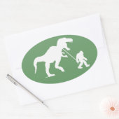 Gone Squatchin met T-rex Ovale Sticker (Envelop)