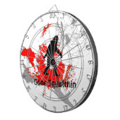 Gone Squatchin met zwart Bigfoot dartboard Dartbord (Voorkant Rechts)