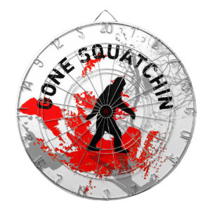 Gone Squatchin met zwart Bigfoot dartboard Dartbord