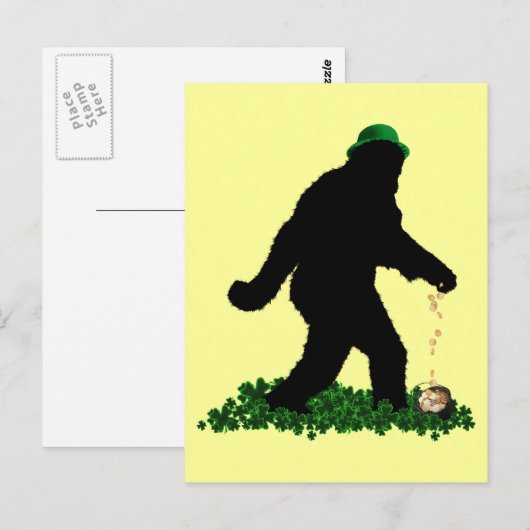 Gone Squatchin' on St. Patrick's Day Briefkaart (Voorkant / Achterkant)