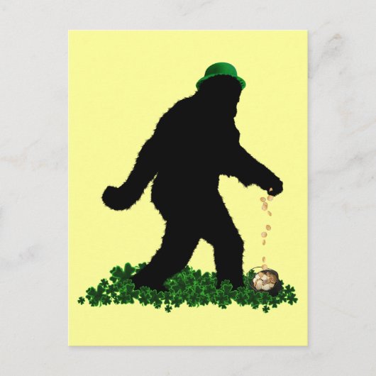 Gone Squatchin' on St. Patrick's Day Briefkaart (Voorkant)