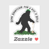 Gone Squatchin' on St. Patrick's Day Sticker (Vel)