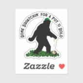 Gone Squatchin' on St. Patrick's Day Sticker (Vel)