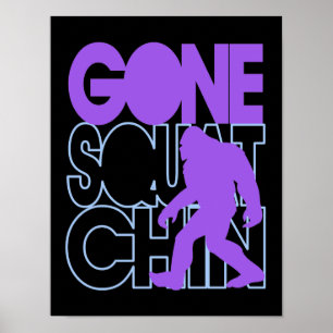 Gone Squatchin - paars en blauw Poster