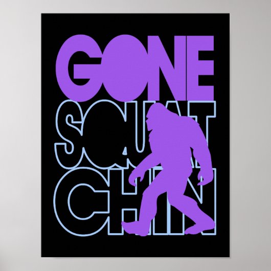 Gone Squatchin - paars en blauw Poster (Voorkant)