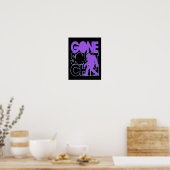 Gone Squatchin - paars en blauw Poster (Keuken)