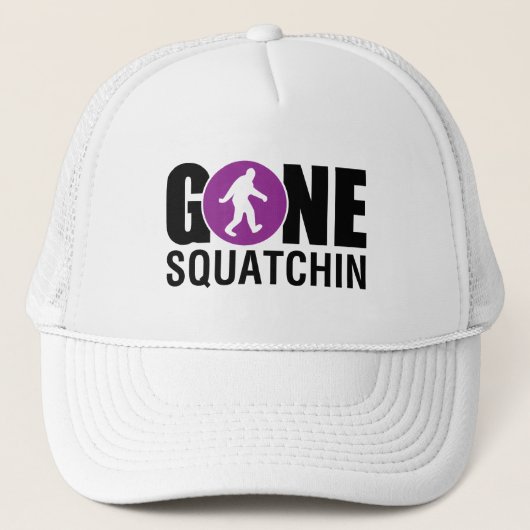 Gone Squatchin Paarse Trucker Pet (Voorkant)