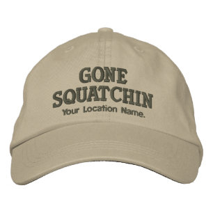 GONE SQUATCHIN Peto Persoonlijke LOCATIE Geborduurde Pet