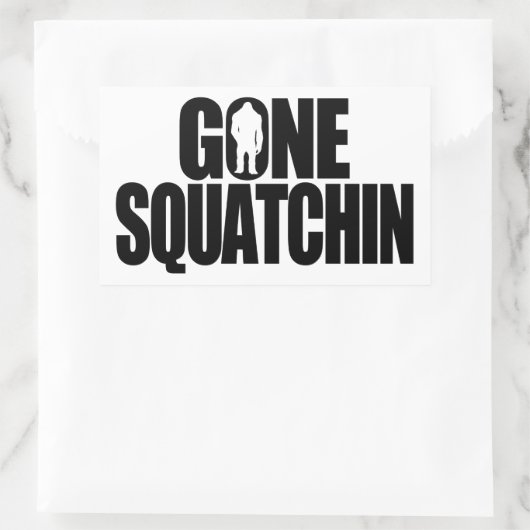 Gone Squatchin Rechthoekige Sticker (Tas)