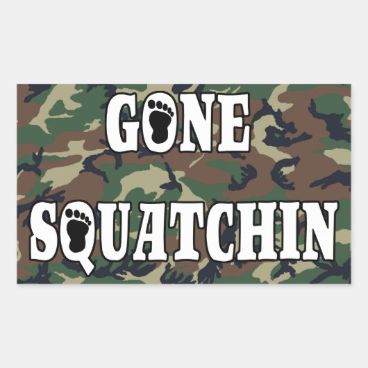 GONE SQUATCHIN RECHTHOEKIGE STICKER (Voorkant)