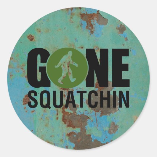 Gone Squatchin  Ronde Sticker (Voorkant)