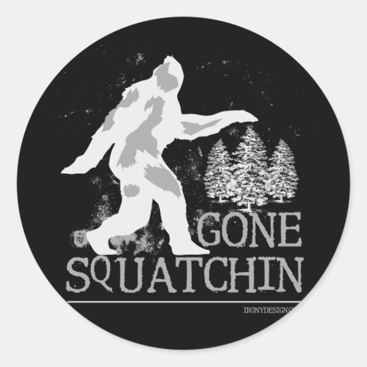 Gone Squatchin Ronde Sticker (Voorkant)