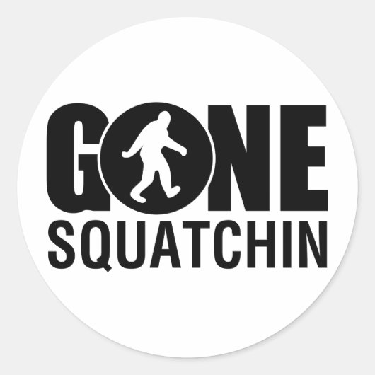 Gone Squatchin Ronde Sticker (Voorkant)