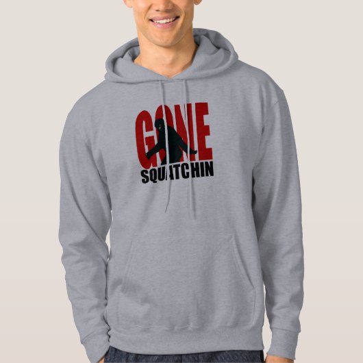 Gone Squatchin (rood en zwart) Hoodie (Voorkant)