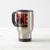 Gone Squatchin (rood en zwart) Reisbeker (Voorkant links)