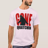 Gone Squatchin (rood en zwart) T-shirt (Voorkant)