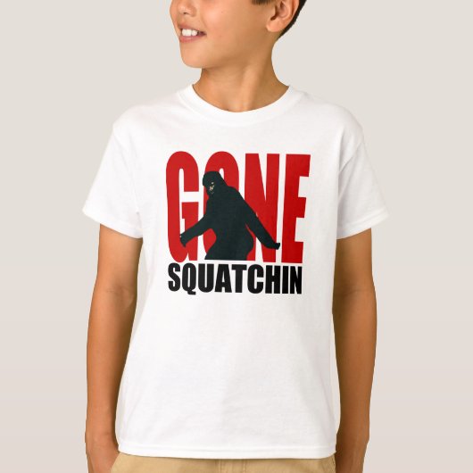 Gone Squatchin (rood en zwart) T-shirt (Voorkant)