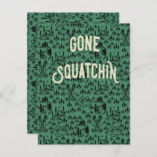 Gone Squatchin Sign Briefkaart (Voorkant / Achterkant)