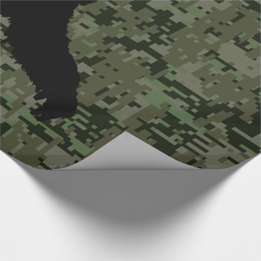 Gone Squatchin Silhouette op Digital Camouflage Cadeaupapier (Hoek)