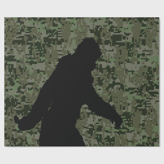 Gone Squatchin Silhouette op Digital Camouflage Cadeaupapier (Vlak)
