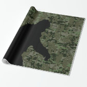 Gone Squatchin Silhouette op Digital Camouflage Cadeaupapier (Uitgerold)
