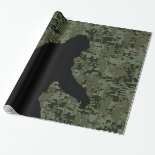 Gone Squatchin Silhouette op Digital Camouflage Cadeaupapier