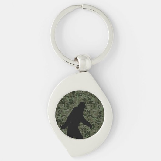 Gone Squatchin Silhouette op Digital Camouflage Sleutelhanger (Voorkant)