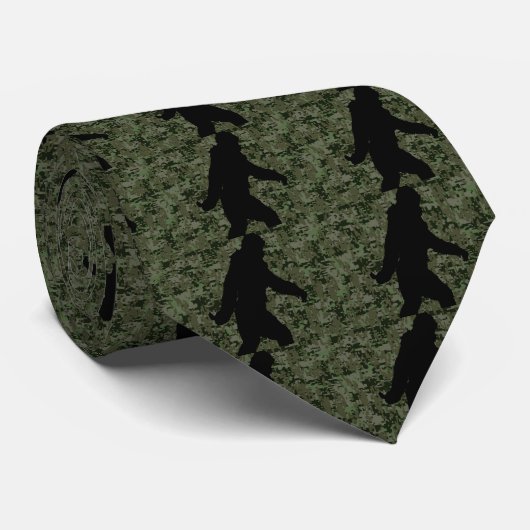 Gone Squatchin Silhouette op Digital Camouflage Stropdas (Opgerold)