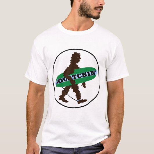 Gone Squatchin' Surfing Bigfoot T-shirt (Voorkant)