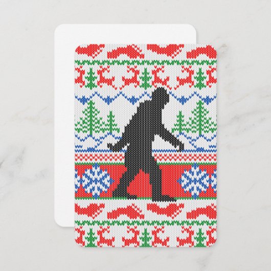 Gone Squatchin Ugly kerstSweater Knit Style Kaart (Voorkant / Achterkant)