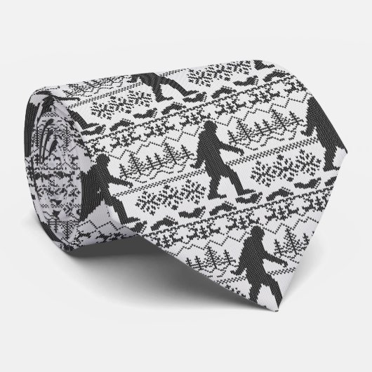 Gone Squatchin Ugly kerstSweater Knit Style Stropdas (Opgerold)