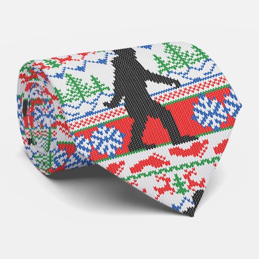 Gone Squatchin Ugly kerstSweater Knit Style Stropdas (Opgerold)