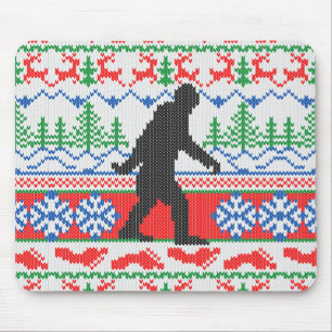 Gone Squatchin Ugly KerstSweater Knitting Muismat