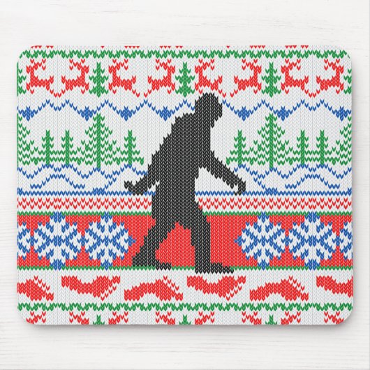 Gone Squatchin Ugly KerstSweater Knitting Muismat (Voorkant)