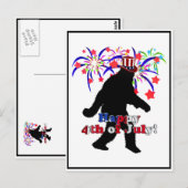 Gone Squatchin voor 4 juli (tekst en Fireworks) Briefkaart (Voorkant / Achterkant)