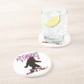 Gone Squatchin voor 4 juli (tekst en Fireworks) Zandsteen Onderzetter (Zijkant)