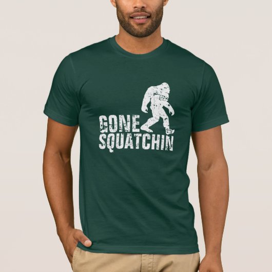 Gone Squatchin - white distress T-shirt (Voorkant)